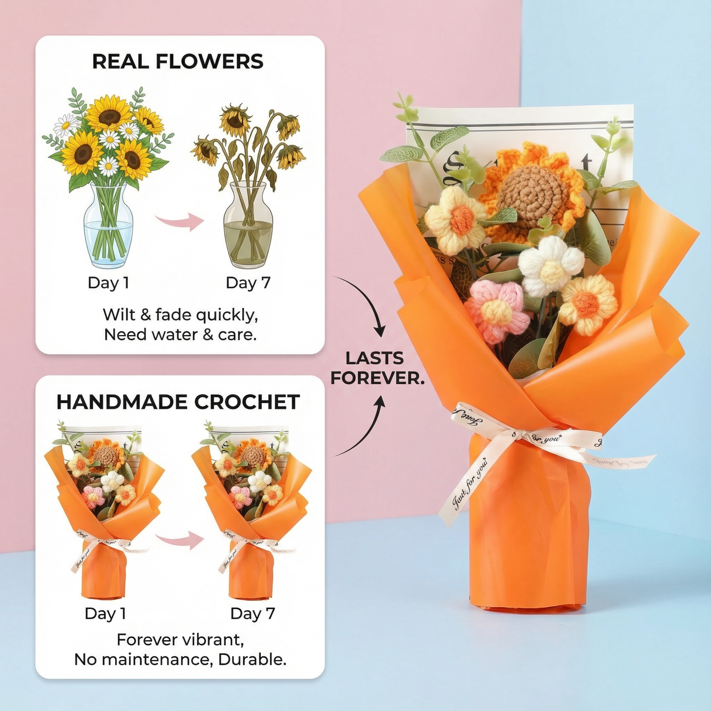 Everlasting Sunflower Charm Bouquet