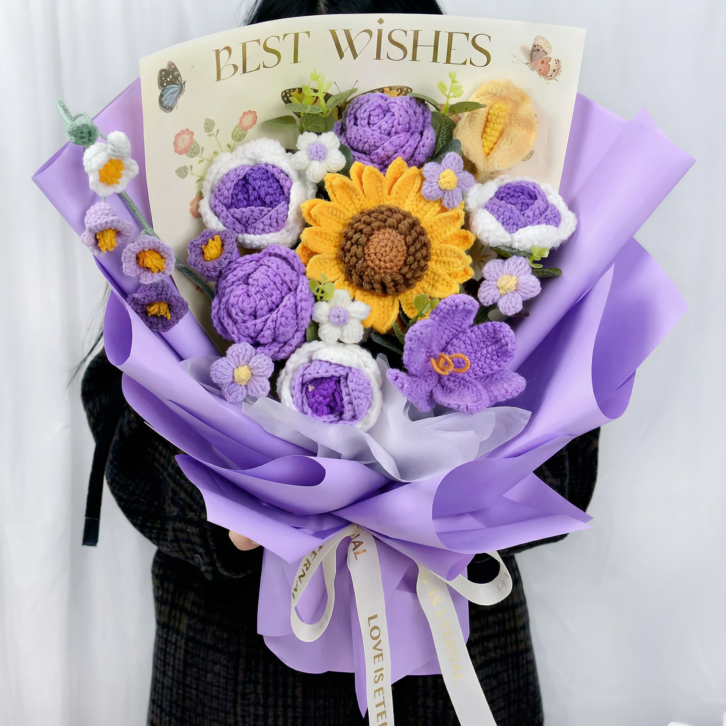 Handmade Sunflower & Rose Keepsake Bouquet