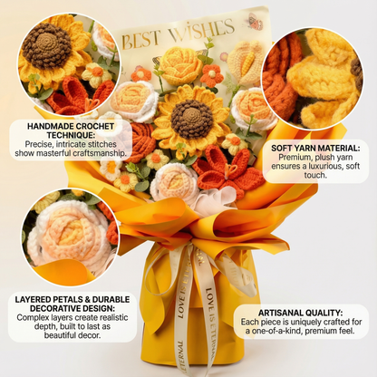 Handmade Sunflower & Rose Keepsake Bouquet