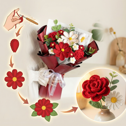 Cozy Petals Knitted Flower Bouquet