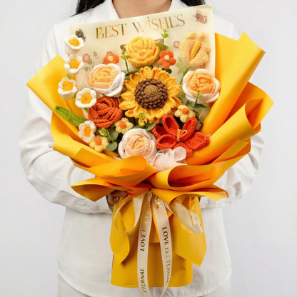 Handmade Sunflower & Rose Keepsake Bouquet