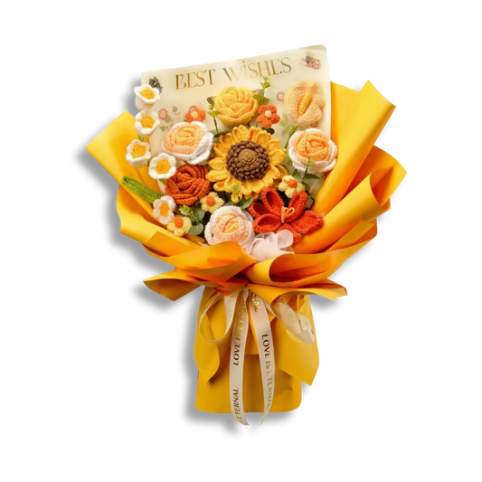 Handmade Sunflower & Rose Keepsake Bouquet