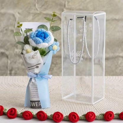 Blushing Tulips & Roses Crochet Bouquet