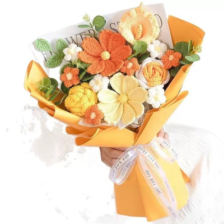 Cozy Petals Knitted Flower Bouquet