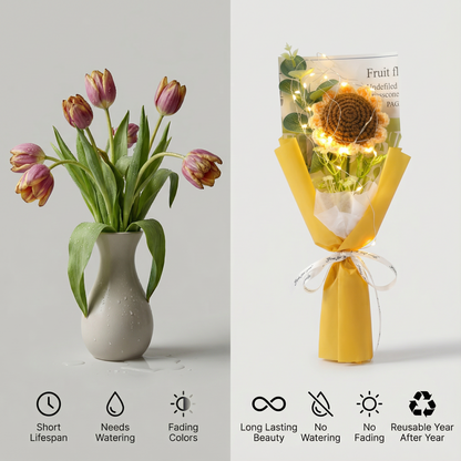 Tulip & Sunflower Crochet Bloom