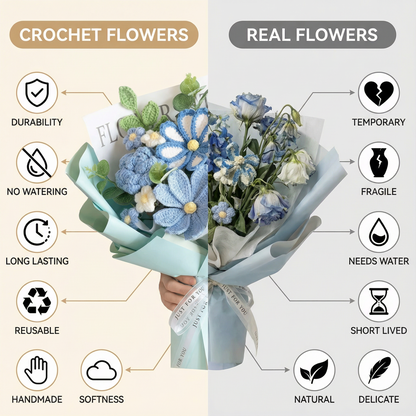 Cozy Petals Knitted Flower Bouquet