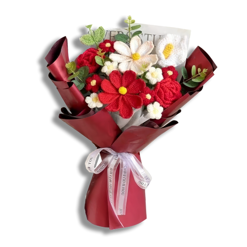 Cozy Petals Knitted Flower Bouquet