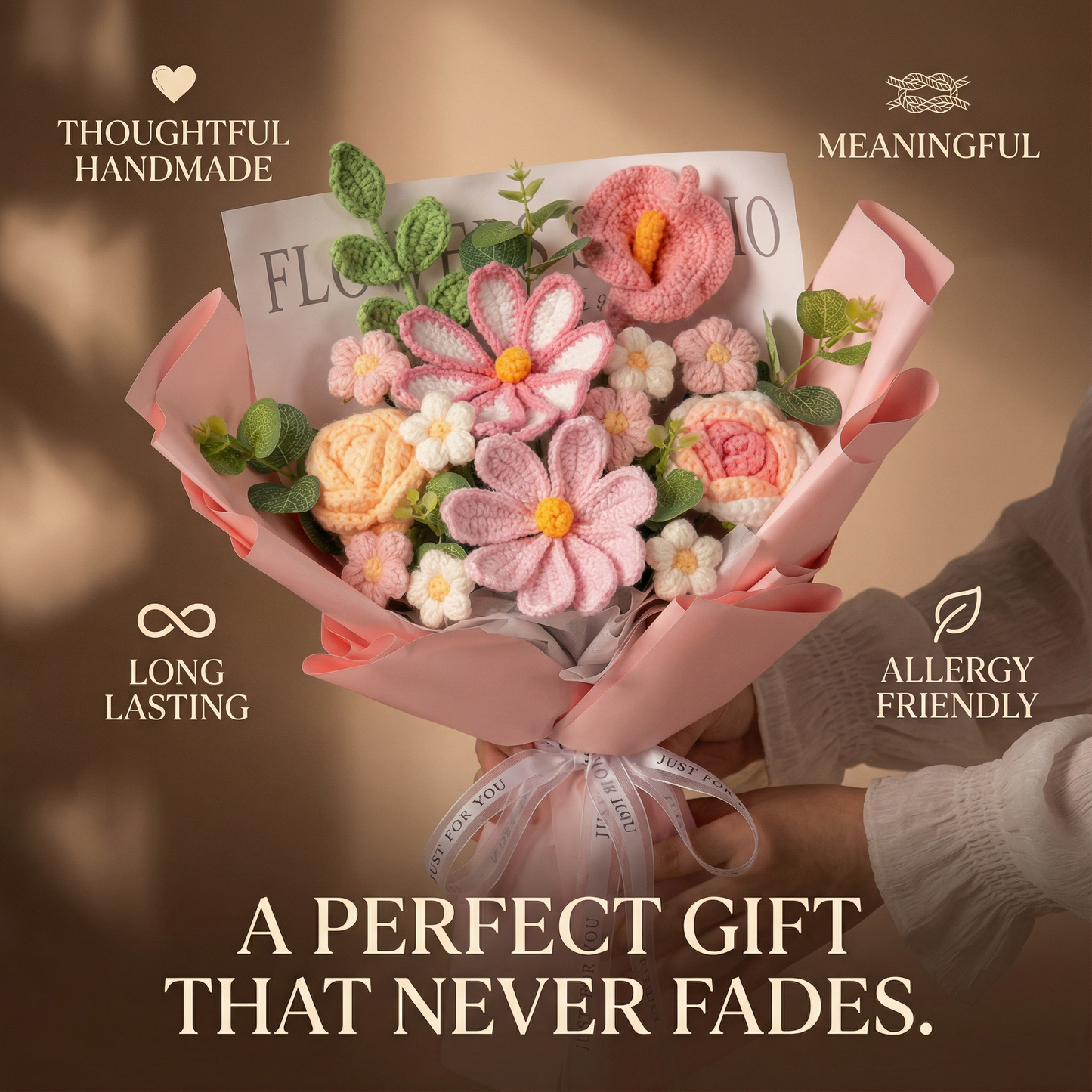 Cozy Petals Knitted Flower Bouquet