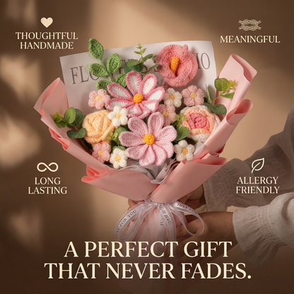 Cozy Petals Knitted Flower Bouquet