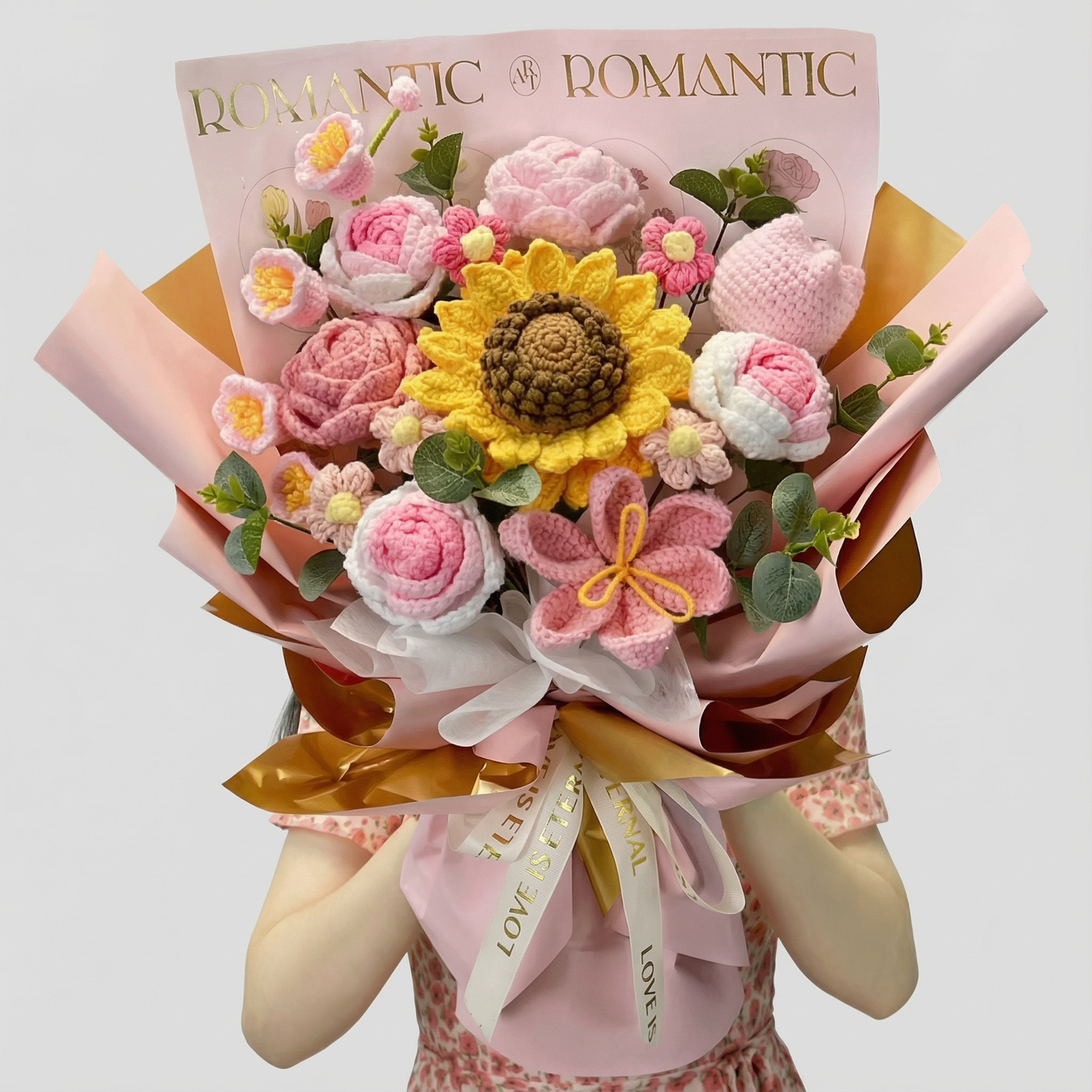 Handmade Sunflower & Rose Keepsake Bouquet