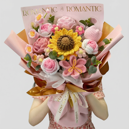 Handmade Sunflower & Rose Keepsake Bouquet
